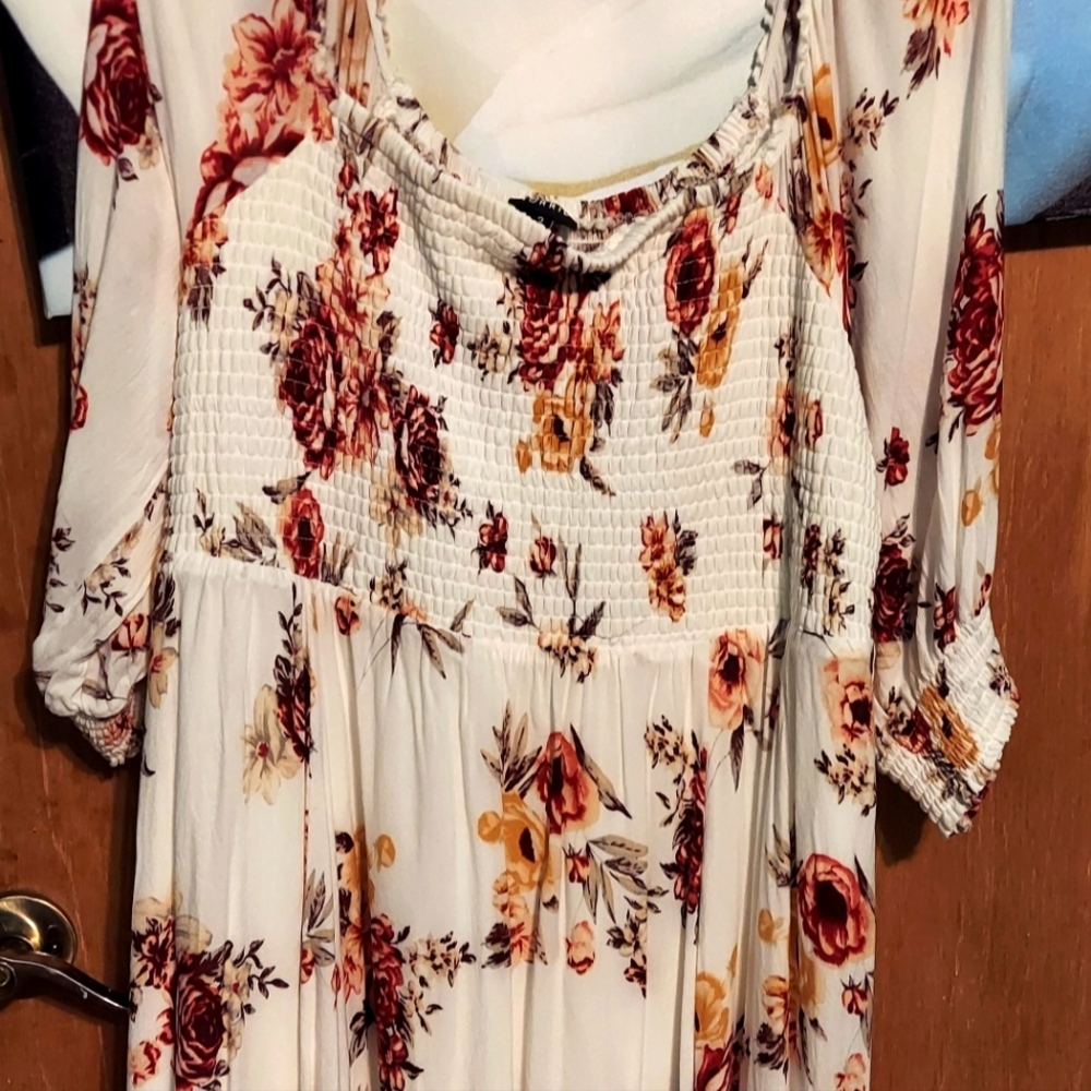 Torrid Cream or off white floral dress